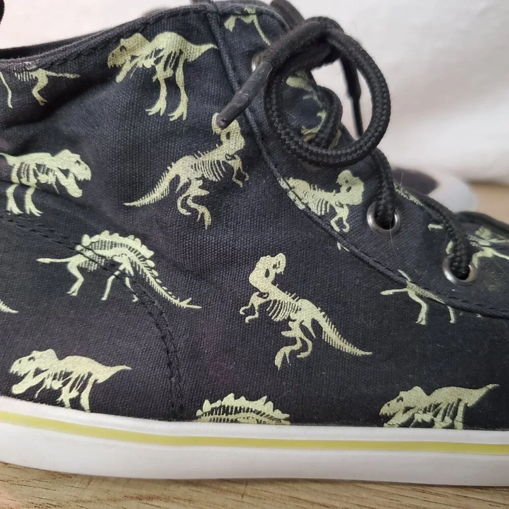 Gymboree Dinosaur Kids Glow In The Dark Shoes High Top Sneakers